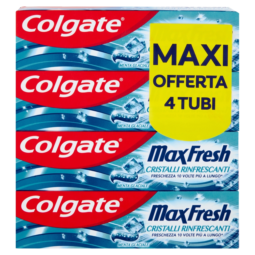 Colgate dentifricio Max Fresh Cristalli Rinfrescanti 4x75 ml